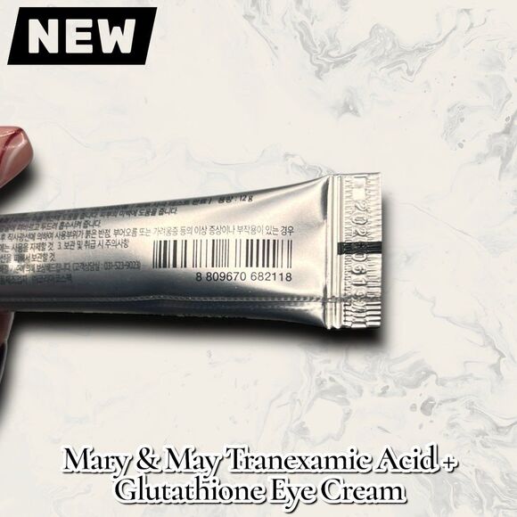 New – Mary & May Tranexamic Acid + Glutathione Eye Cream | Brightening Dark Circ - Picture 2 of 6
